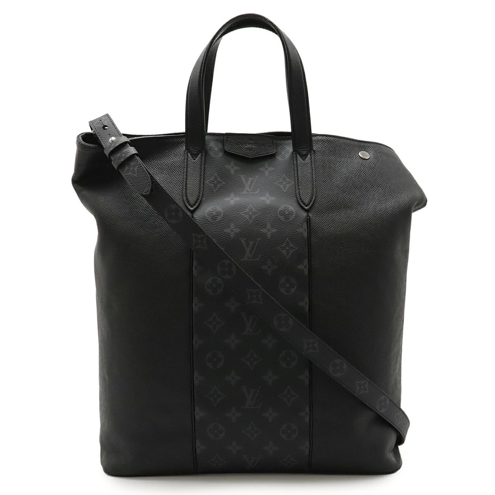 LOUIS VUITTON Taigarama Eclipse Black City Tote Bag Vertical Shoulder Strap